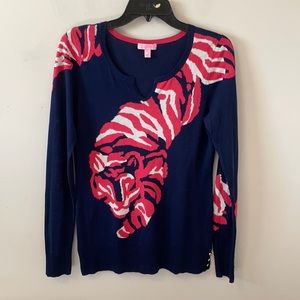 Lilly Pultizer Tiger Jacquard Charter Sweater- Size M